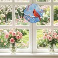 thumbnail image 4 of Welcome Sign for Front Door, Christmas Cardinal Round Metal Wall Art Wreaths, Winter Branches Berry Xmas Blue Outdoor Indoor Wall Hanging Sign for Porch Decor Housewarming Gifts 5.9 Inch, 4 of 8