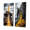 thumbnail image 3 of Designart "Lighthouse Photo Grey and Yellow Serenity II" Lighthouses Wall Art Set Of 2 - Grey Beach Gallery Wall Set For Home Decor, 3 of 7