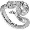 thumbnail image 1 of GHSDFBB Snake Shaped Ring, 925 Sterling Silver Rattlesnake Circlet, Handmade Animal Hoop, 1 of 7