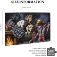 thumbnail image 2 of Jigsaw Puzzles 500 pieces Adults & Families Labrador Dog Puzzle with Yellow Chocolate Lab Puppies Formation wooden to Toys Gift Entertainment Home Decoration, 2 of 10