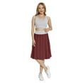 thumbnail image 2 of Women's Maroon Vertical Bold Lines Vintage A-line Printed Skirt Casual Wear, S, Maroon Scarlet, by Ambesonne, 2 of 6