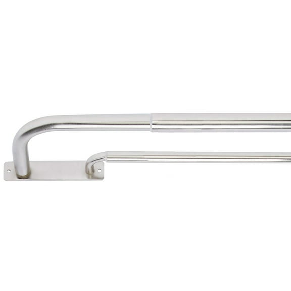Meriville 1” and 5/8” Satin Nickel Adjustable Double Wrap Around Curtain Rod Set, 28”-48”