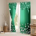 thumbnail image 3 of Feelyou Fashion Sequin Print Blackout Curtains Set of 2 (52x84 Each) for Girls, Glitter Luxury Diamond Window Curtains, Green Princess Style Curtains and Drapes, Curtains and Drapes Room Decor, 3 of 6