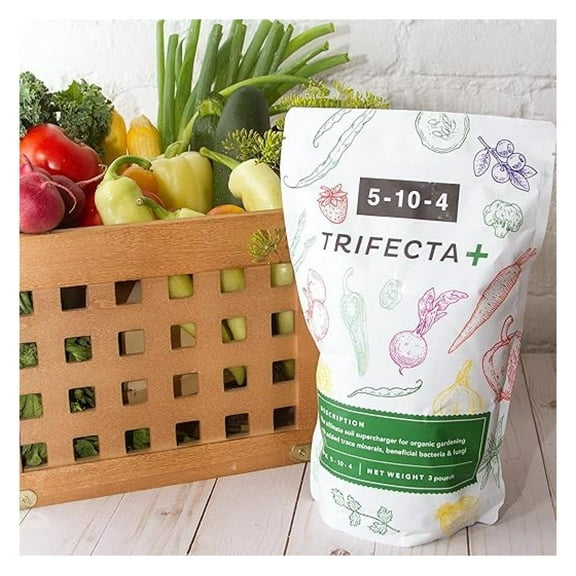 Trifecta 5-10-4 Organic All Purpose Plant Fertilizer - 6 LB - Flower, Vegetable, & Garden Food - Bloom Booster, Soil Enrichment, Natural Plant Nutrition