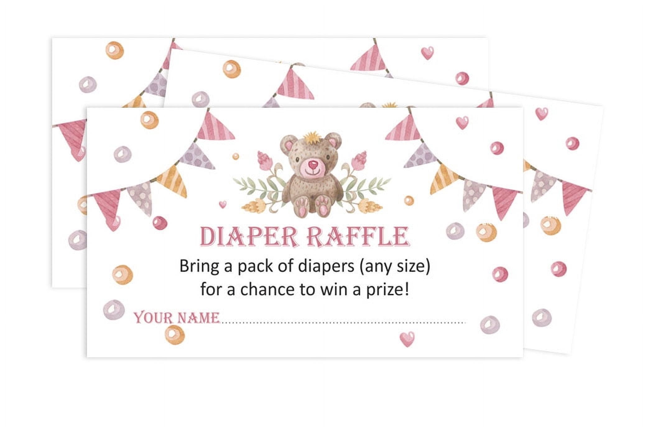 Inkdotpot 30Teddy Bear Baby ShowerDiaper Raffle Ticket Lottery Insert Cards Supplies Games For Baby Shower Party Bring A Pack Of Diapers To Win Favors Gifts And Prizes