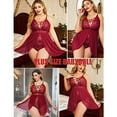 thumbnail image 4 of Xysaqa Plus Size Nightgowns for Women Floral Lace Sleep Dress Sexy Sleepwear Chemise Nightwear Dress Ladies Lingerie 2X 3X 4X 5X 6X Clearance, 4 of 6