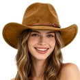 thumbnail image 4 of Classic Cowboy Style Statement Hat Designed for Travel Sun Suede Velvet Western Headwear, 4 of 4