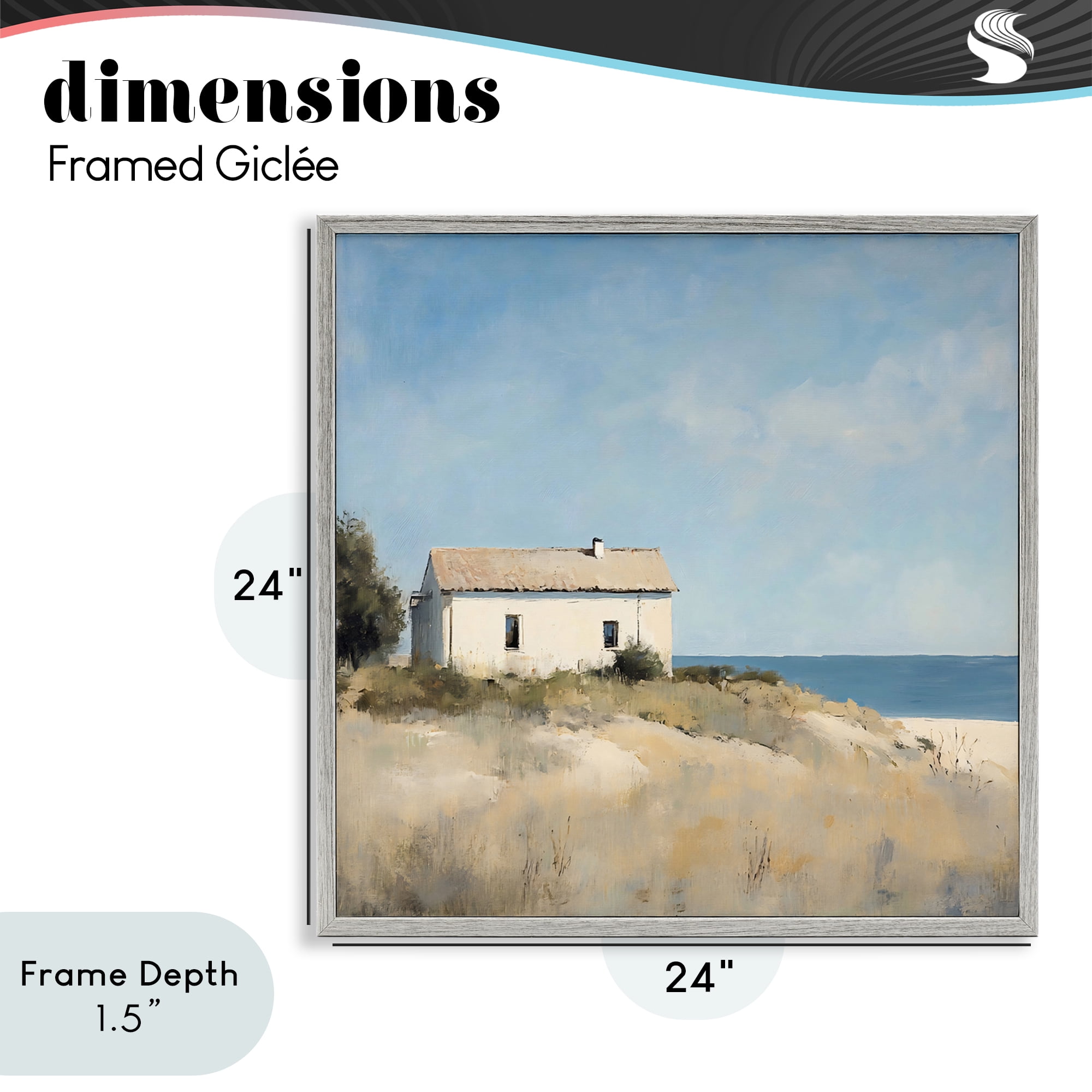 Stupell Industries Simple Beach House on Dunes Gray Framed Giclee Art, design by Creative Studio