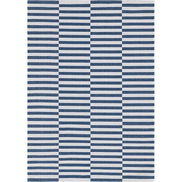 Unique Loom Decatur Striped Area Rug 5' 2 x 7' 5 Rectangle Navy Blue/Ivory
