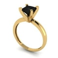 thumbnail image 2 of 1ct Princess Cut Black Natural Onyx 18k Yellow Gold Engraving Statement Bridal Wedding Solitaire Designer Ring Size 7, 2 of 5