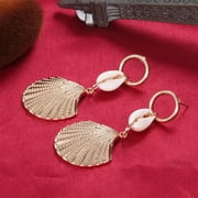 NUOKO Simple Acrylic Love Ladies Shape Gold Irregular Outer Jew Ring Earrings Earrings