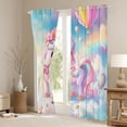 thumbnail image 4 of Feelyou 3D Bowknot Unicorn Black Out Curtains for Kids, Fairy Tale Galaxy Curtains Pack of 2 (42x63 Each), Dreamy Animal Theme Bedroom Curtains, Blackout Curtains Room Decor, 4 of 7