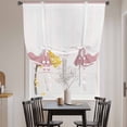 thumbnail image 3 of Pink Purple Striped Balloon Curtains for Living Room/French Door, Abstract Modern Geometric Stripes Tie Up Curtains 63 Inch Length Energy Saving Kitchen Curtains Shades for Windows 42"x63", 3 of 8
