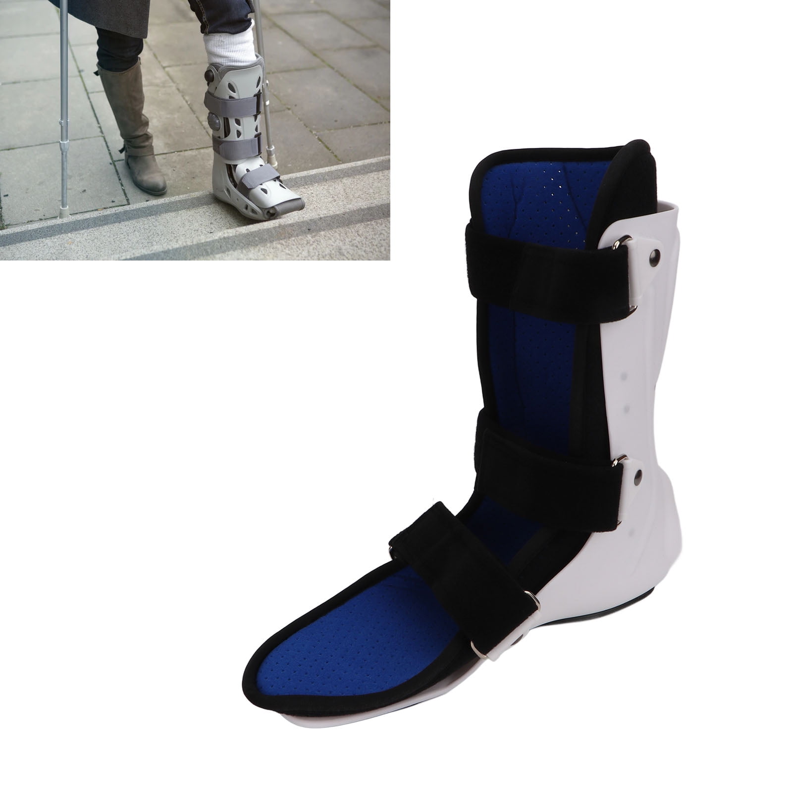 Riousery Walking Boot Short Type PVC Laminated Fabric Breathable Adjustable Ankle Fracture Brace for Sprain Recovery - Right Foot S Size (11.8 inches / 30 cm)