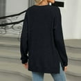 thumbnail image 4 of Kaemgyyd Womens Shirt Long Sleeve Button Tops Crew Neck Classic Knit Sweater Solid Color Side Slit Pullover Fall 2025, 4 of 7