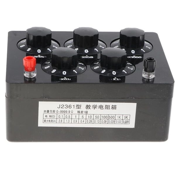 Herramienta de aprendizaje eléctrico Vogacara Caja de resistencia Ayuda para la enseñanza física 0-9999.9 ohm Juguetes