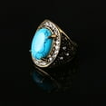 thumbnail image 5 of Grandest Birch Unisex Ring Turquoise Inlaid Rhinestone Retro Men Women Ring Jewelry for Party Rhinestone,Alloy,Turquoise Red, 5 of 8