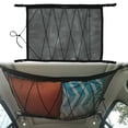thumbnail image 1 of Car Roof Bag Car Ceiling Storage Net Interior Overhead Roof Top with Drawstring 35.4 x 27.2 Inch, 1 of 8