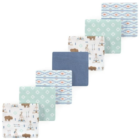 Luvable Friends Hudson Baby Flannel Receiving Blankets 7pk, Forest Woodland Blue