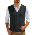 thumbnail image 4 of RMGVDSD Men's Sweater Vests V Neck Sleeveless Knitted Cardigan Vest Comfortable Button Sweater Vest Casual Pullover Fall Outwear Trendy Fall Sweaters, 4 of 4