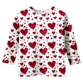 thumbnail image 3 of Hiijoy Big Girls Valentine's Day T Shirt Heart Prints 3/4 Sleeve Crew Neck T-Shirt, 3 of 4