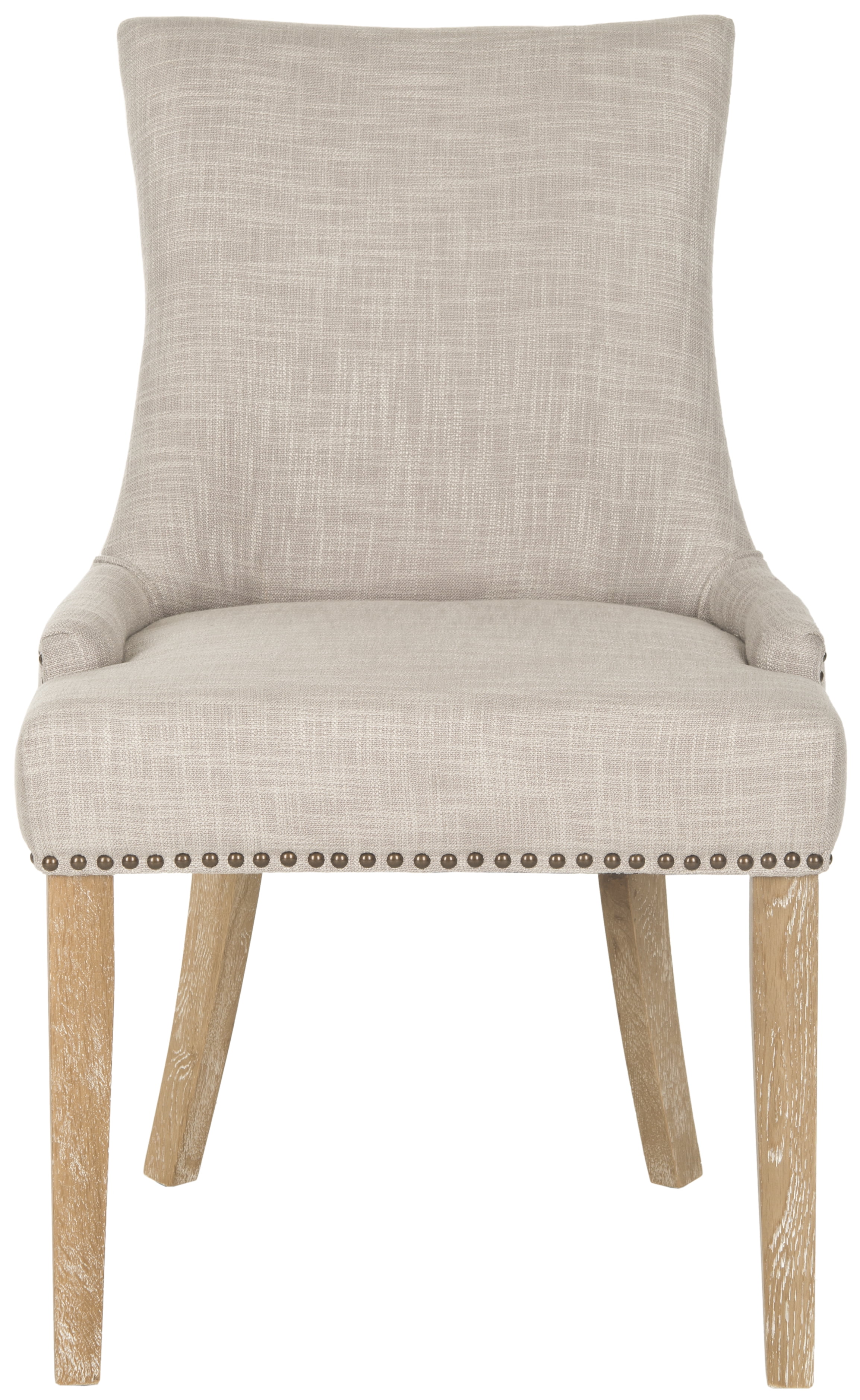 SAFAVIEH Lester 19" H Contemporary Glam Dining Chair, Grey/White Wash, Set of 2