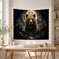 thumbnail image 5 of Bear in Mountain Forest Under Full Moon, Majestic Fantasy Wildlife Decor for Animal Lovers, Nature Wall Art Halloween Gift, Tapestry Wall Hanging for Bedroom, Living Room, 5 of 7