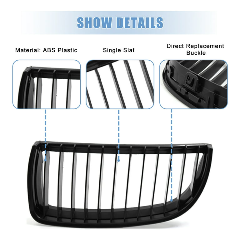 Car Black Front Hood Kidney Grille Grill For BMW 325i 328i 328xi 335i 335xi  330i 330xi For BMW E90 91 2005-2008 Touring 4-Doors