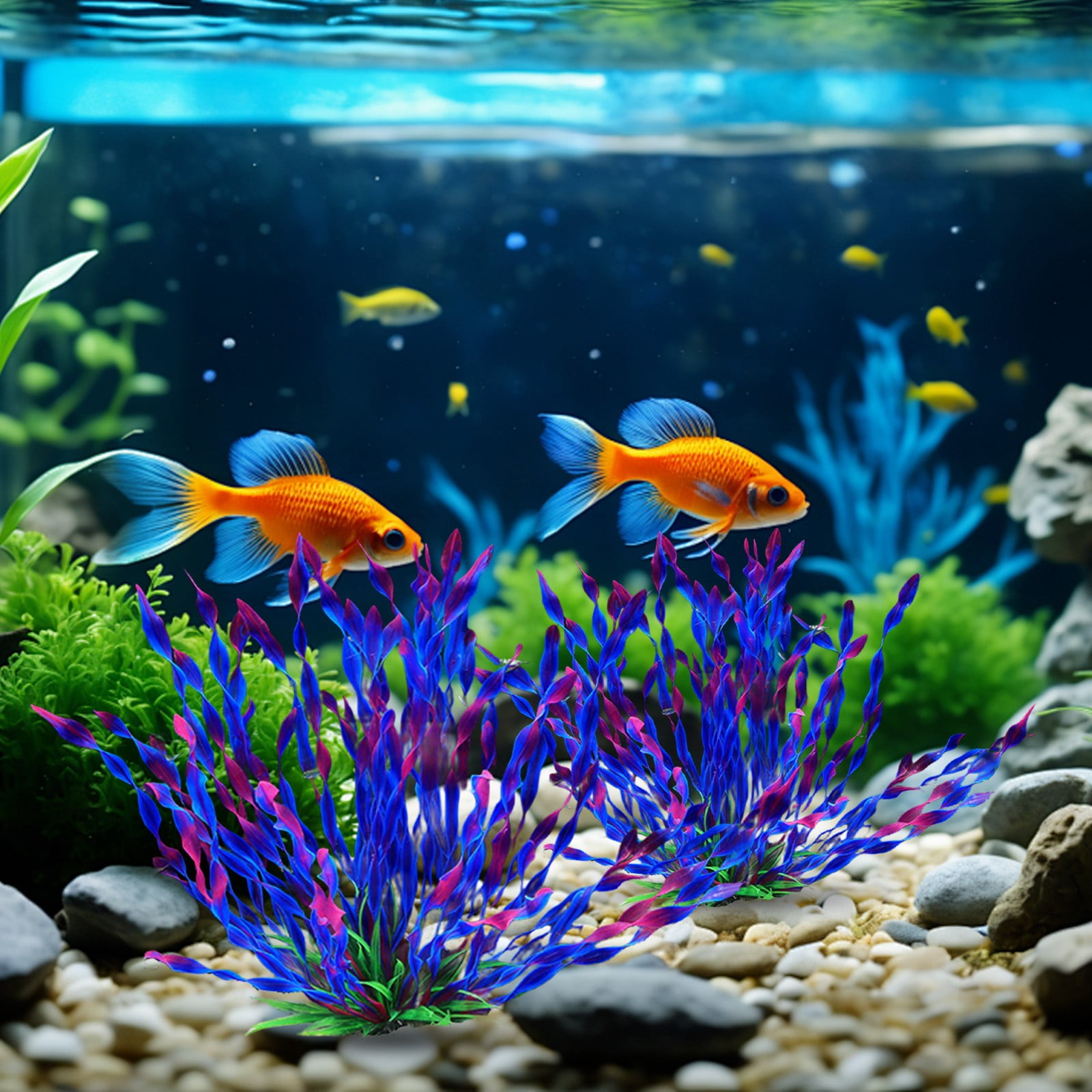 HCTSHG Aquarium Decoration Plastic Aquarium Plants Natural Fish Tank Accessories Aquarium Decorations Green Plants, 25pcs Fish Tank Decorations Plant, Aquarium Decor Plastic Plants