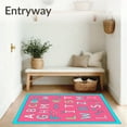 thumbnail image 3 of ODIKA 2'x3' Machine Washable Non-Slip Area Rug, Enchanting Preschool Language Foundation With Dynamic Letter Designs High Traffic Rug with Pad, Pink, 686755, 3 of 8