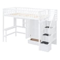 thumbnail image 6 of Harper & Bright Designs Kids Wooden Twin Loft Bed with Wardrobe Storage Space, Stairs, Desk and Shelves, White, 6 of 16