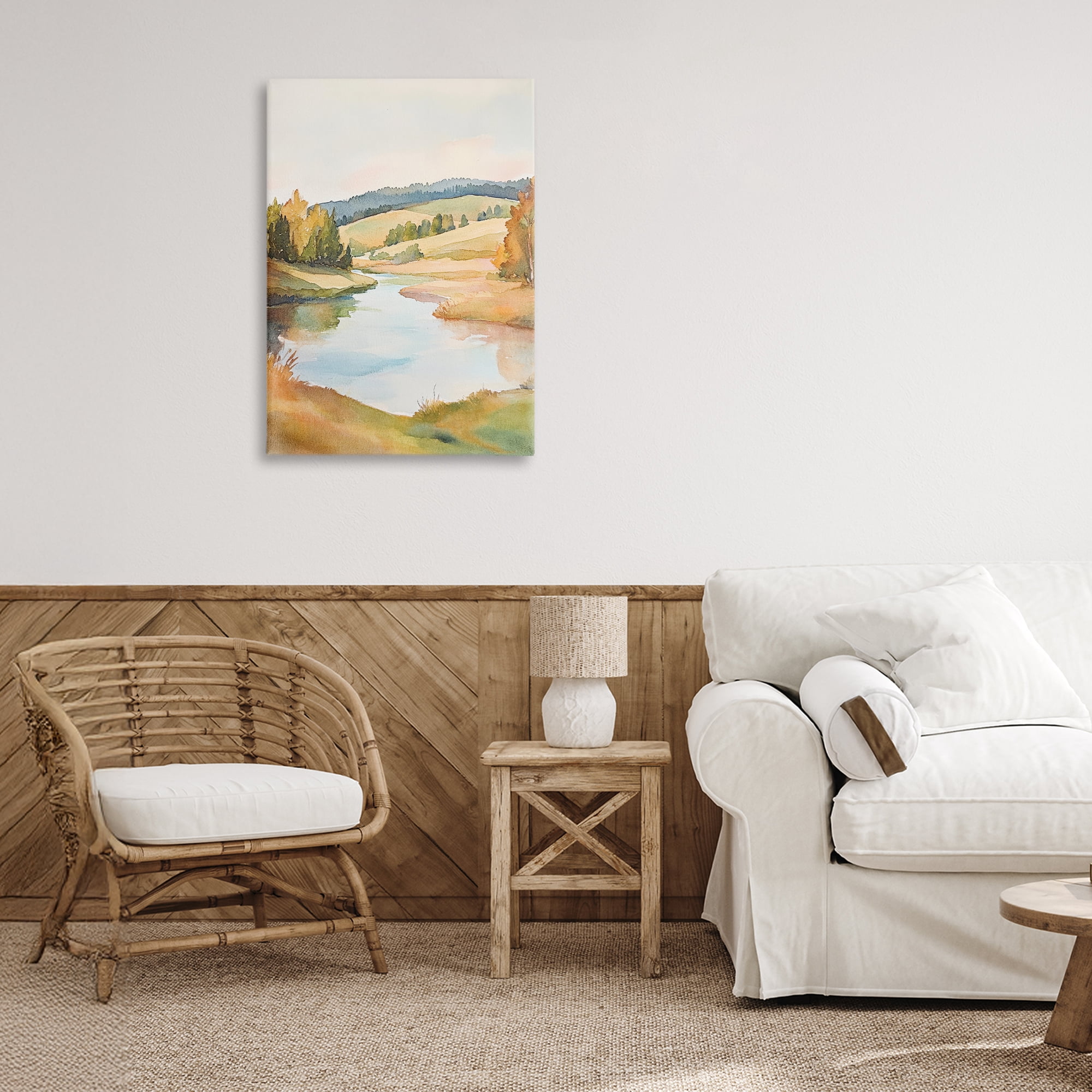 Stupell Industries Serene Watercolor Lake Escape Canvas Wall Art, design by Petal Prints Design
