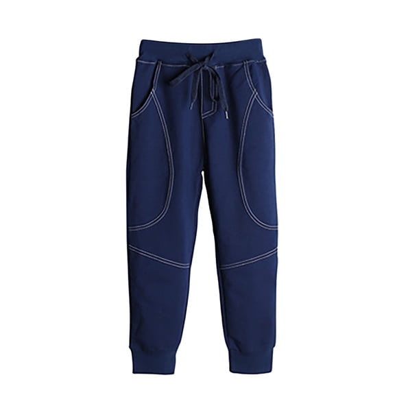 HXWCHs Toddler Boys Girls Active Jogger Sweatpants Kids Casual Athletic Pull On Pants with Pockets Comfortable Stretchy Playwear Navy 5-6 Years