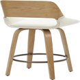 MidCentury Modern Fabric and Wood 26" Counter Stool with Swivel