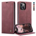 thumbnail image 5 of K-Lion Luxury Leather Wallet Case for iPhone 14 with Card Slots Money Pocket Kickstand Magnetic Closure Shockproof Anti-Scratch Purse Case For iPhone 14,Winered, 5 of 7