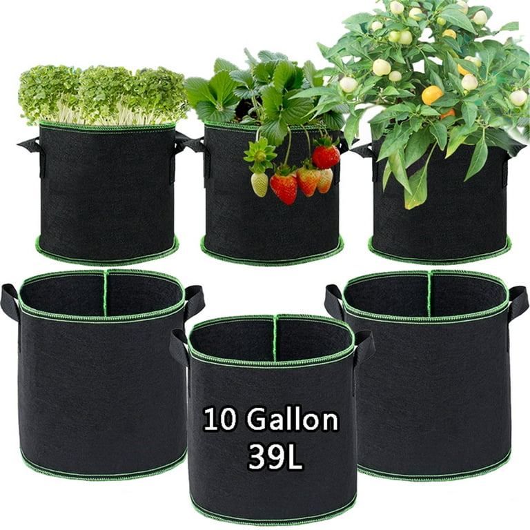 Elbourn 6-Pack 10 Gallons Grow Bags Potato Planter Bag with