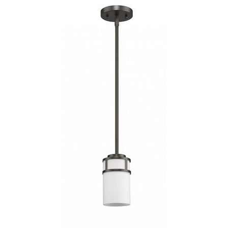 

HomeRoots 398206 6.75 x 4.75 x 4.75 in. Alexis 1-Light Oil-Rubbed Bronze Pendant with Etched Glass Shade