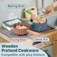thumbnail image 6 of Play Food Set, Kids Kitchen Play Set, Wooden Play Food Set for Kids Kitchen with Pots and Pans Cookware Cutting Play Food, Toy for Girls Boys 3-8 Year, 6 of 7
