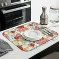 thumbnail image 2 of Microfibre Drying Mat for Kitchen Pioneer Dish Drying Drainer Mat Absorbent Colorful Floral Drying Mat Washing Up for Glass, Plate & Cup 16inch X 18inch, 2 of 5