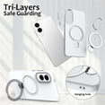 thumbnail image 6 of For Samsung Galaxy S25 Edge 5G Case (Compatible With MagSafe)  With Invisible Magnetic O-Ring Stand Military-Grade Shockproof Phone Case,White,For Galaxy S25 Edge 5G, 6 of 7