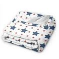 thumbnail image 3 of ZNDUO Patriotic Stars White Blue Pattern Throw Blanket, Lightweight Cozy Soft Throw Blanket for Couch, 50"x40" Throw Blankets for Bed, 3 of 8