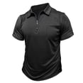 thumbnail image 4 of WIZUTIZ Mens Henley Shirts Quarter Zip Shirts Casual Classic Lightweight Short Sleeve Golf Collared Shirt with Pocket, 4 of 4