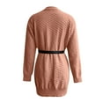 thumbnail image 6 of Women's Casual Crewneck Long Sleeve Mini Sweater Dress Casual Baggy Soft Knit Pullover Jumper Sweaters with Belt, 6 of 7
