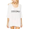 thumbnail image 1 of Camiseta holgada con estampado de letras y bikini para cubrir la playa para mujer Sweethay FS7877-01, 1 of 5