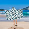 thumbnail image 2 of Yayeee Kids Hooded Towel with Hand Pockets Beach Soft Absorbent Bath Wrap 50 x 23.5 inch, Blue Mosaic Pattern, 2 of 5