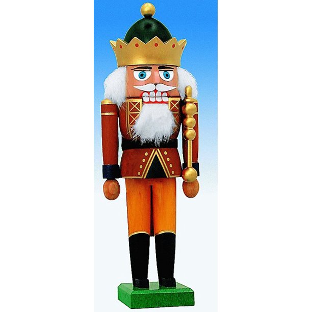KWO German Christmas Nutcracker King with Crown Handcrafted Germany