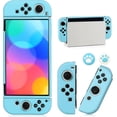 thumbnail image 1 of KOMI Switch OLED Case for Nintendo Switch OLED Model, Dockable Cover Soft TPU Protector Case for Switch OLED Grips & Console and Accessories with 2 Pcs Thumb Caps, Blue, 1 of 5