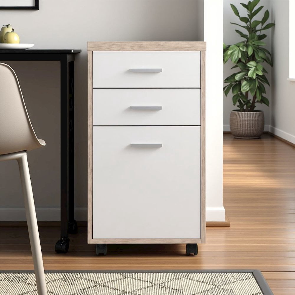 FurniFact Small File Cabinet – Compact Wood Filing Cabinet for Office and Home Use
