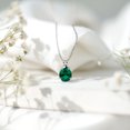 thumbnail image 4 of Rosec Jewels 1.75 CT Created Emerald Solitaire Necklace for Women, 18K White Gold, 4 of 8
