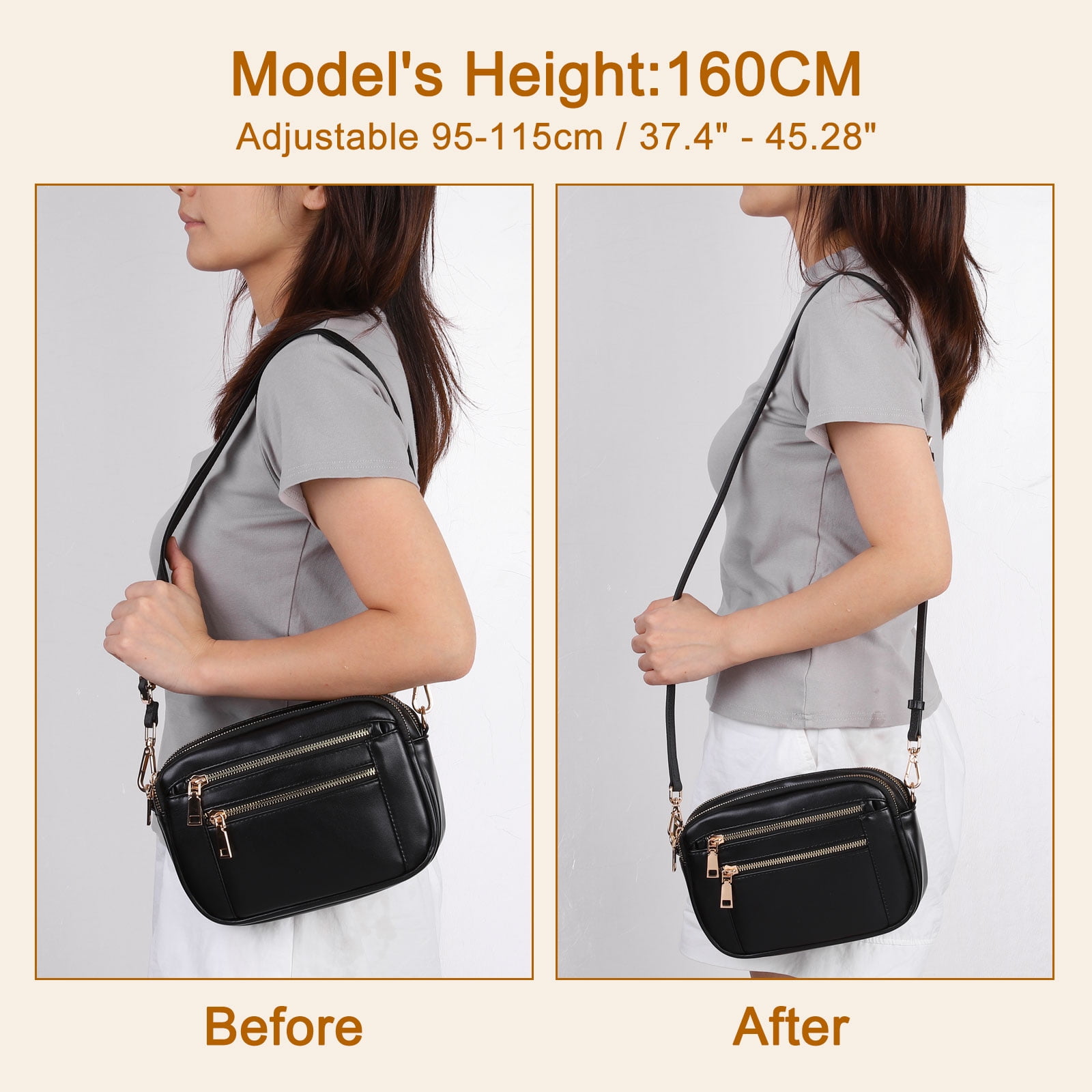 Leather Strap Kit, 95-115cm Crossbody Adjustable Leather Shoulder Strap Conversion Kit for Mini Pouch Handbags Purse Straps Crossbody, Green